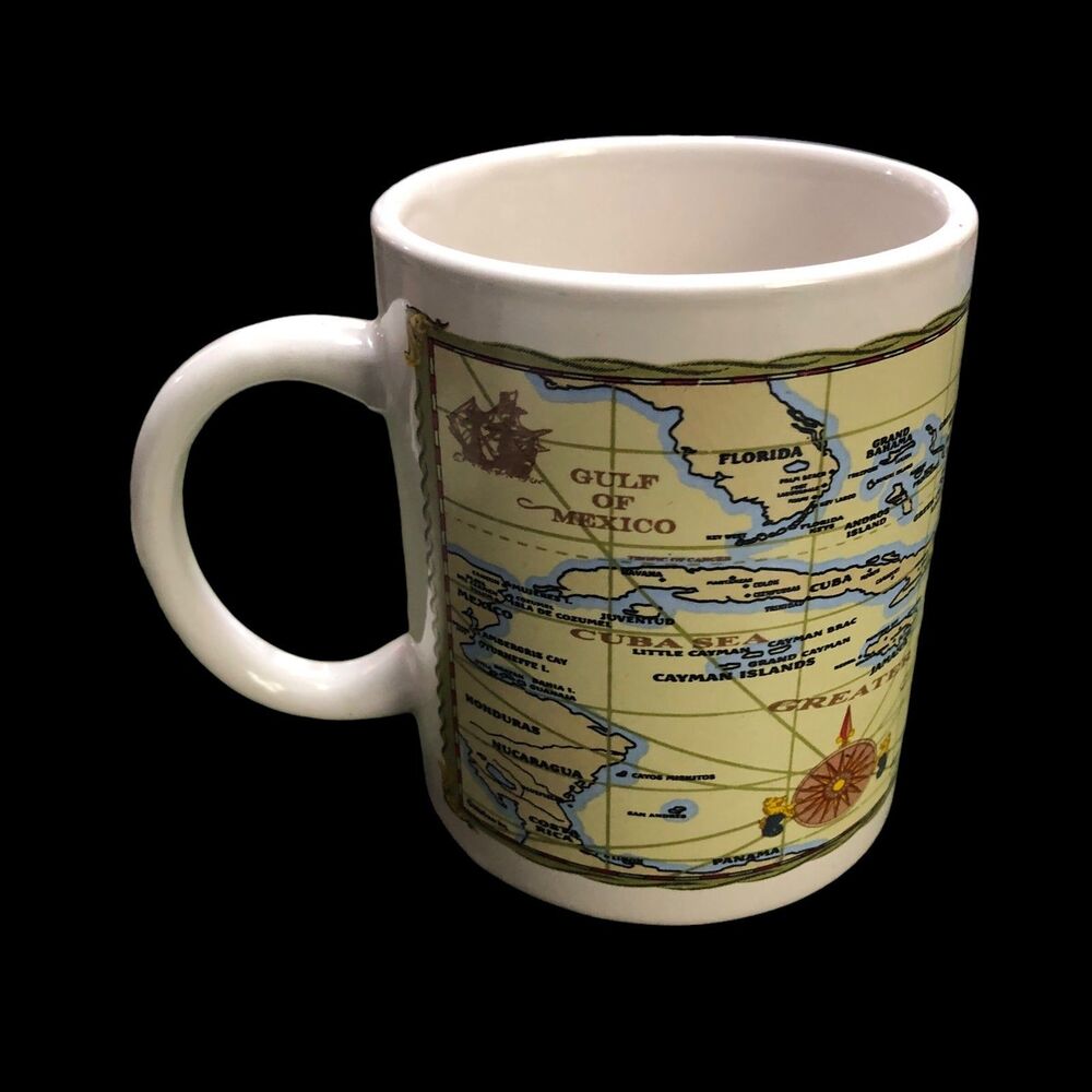 Vintage Pirate Treasure Map Coffee/Cocoa Mug; Beverage Cup, Treasure Island,